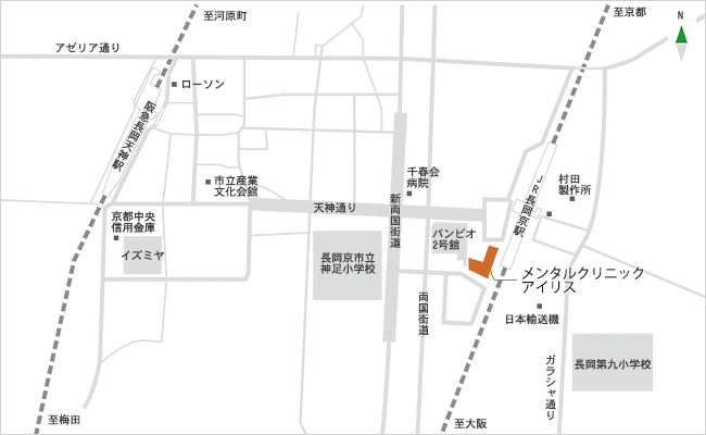 メンタルクリニック、アイリスの地図